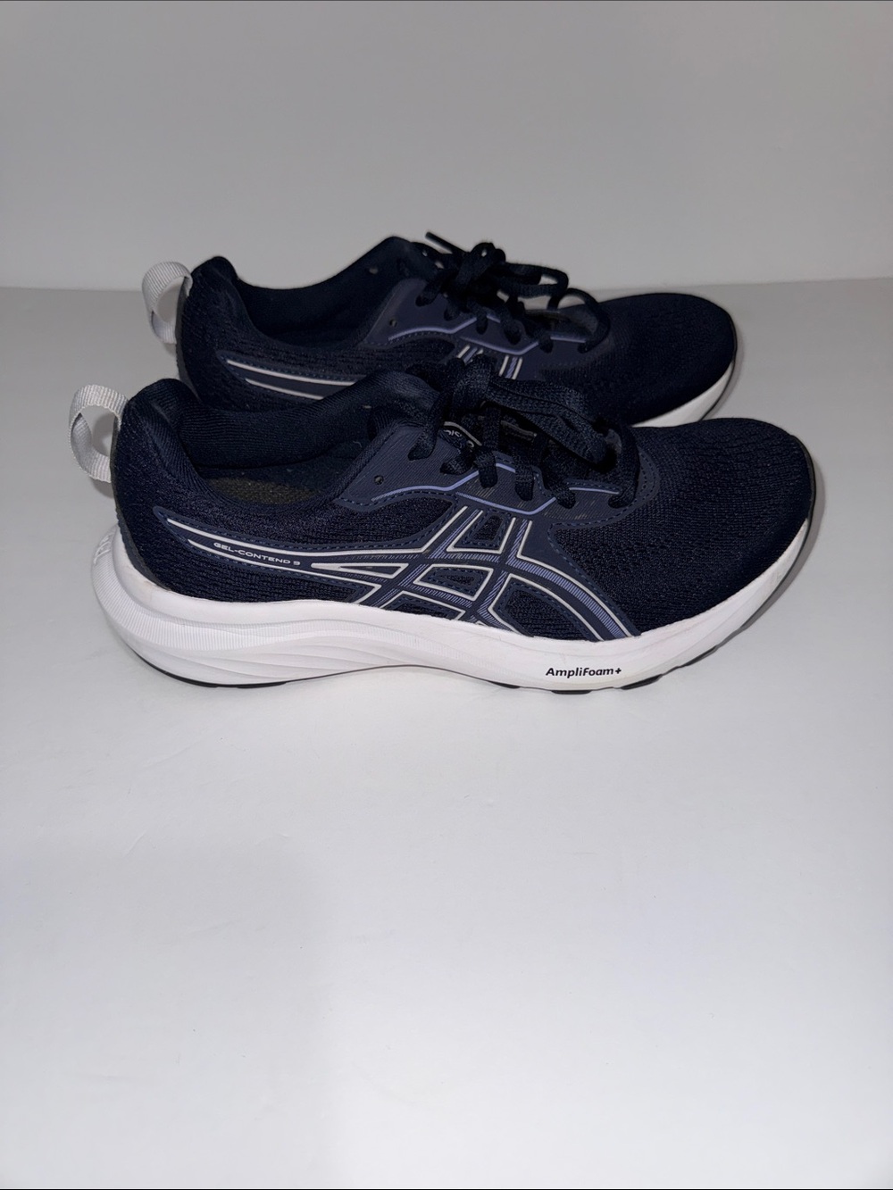 ASICS Navy and White Men's Athletic Running Shoes